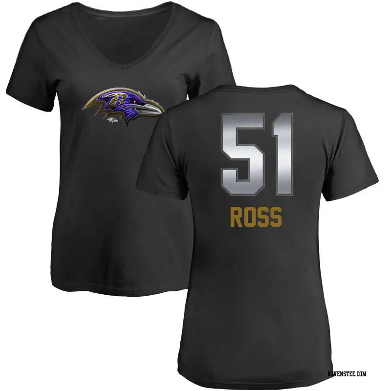 Daniel Faalele Baltimore Ravens Women's Black Name & Number Logo Slim Fit T- Shirt 